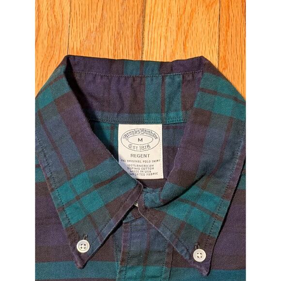 Brooks Brothers Makers OCBD Shirt Men’s USA Medium 15.5 33 Regent Blackwatch - Picture 2 of 4